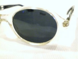 VINTAGE WEST SUNGLASSES CLEAR SILVER SPRING HINGES