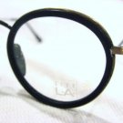 VINTAGE CLUB LA EYEGLASSES ANTIQUE GOLD BLACK 46-24