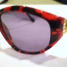 VINTAGE CHARLES JOURDAN PARIS BURGUNDY GOLD SUNGLASSES