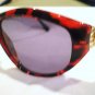 VINTAGE CHARLES JOURDAN PARIS BURGUNDY GOLD SUNGLASSES