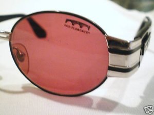 VINTAGE OLD FLORENCE SUNGLASSES BLACK WITH SILVER TRIM