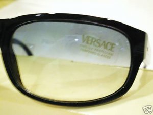 VINTAGE VERSACE SUNGLASSES BLACK GRAY MARBLE MOD.4004