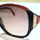 VINTAGE JACQUES FATH SUNGLASSES BLACK RED GOLD LARGE