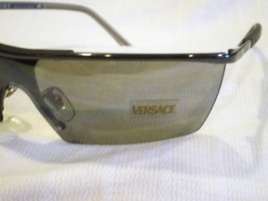 VERSACE SHIELD SUNGLASSES GREY MIRROR GUNMETAL MOD.X93