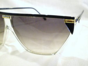 Vintage HELENA RUBINSTEIN SUNGLASSES BLACK GOLD CLEAR