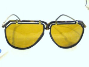 Vintage TED LAPIDUS SUNGLASSES BLACK TORTOISE AVIATOR