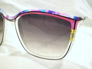 Vintage LEONARD SUNGLASSES RAINBOW  CLEAR GOLD LEO3