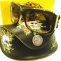 NEW ED HARDY SKULLS & ROSES EHS001  OLIVE SUNGLASSES