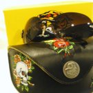 NEW ED HARDY SUNGLASSES EHS 014 BLACK OLD ROSES RIMLESS