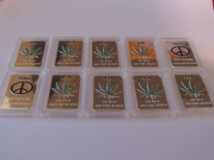 100 - 1 OZ .99 SILVER CLAD PEACE NO WAR MARIJUANA BARS$