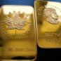 TROY OZ MAPLE LEAF 24K GOLD CLAD BAR + BONUS 24K $$