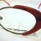 VINTAGE SIGN LANGUAGE EYEGLASSES BURGUNDY 46-20-145