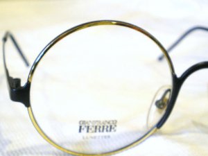 NEW GIANFRANCO FERRE ROUND EYEGLASSES  GOLD BLACK