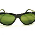 VINTAGE MAXIM'S DE PARIS FASHION SUNGLASSES  GOLD BLACK GREEN-GRAY LENSES