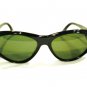 VINTAGE MAXIM'S DE PARIS FASHION SUNGLASSES  GOLD BLACK GREEN-GRAY LENSES