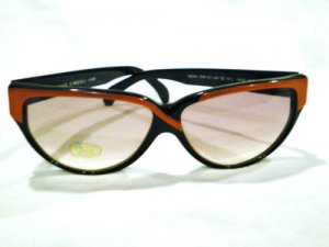 Vintage CHRISTIAN DE ROZ  LARGE SUNGLASSES SUN SHADE II PEACH, BLACK HAND MADE