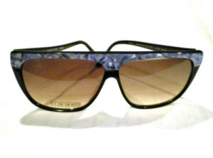 Vintage CHRISTIAN DE ROZ  LARGE SUNGLASSES SUN SHADE II SILVER PEARL BLACK