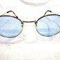 VINTAGE KANSAI SUNGLASSES SILVER 50-20-140 BLUE LENSES UNIQUE