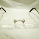NEW ENRICO COVERI RIMLESS EYEGLASSES SILVER SQUARE SPRING HINGES 50-17-135