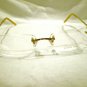 NEW ENRICO COVERI RIMLESS EYEGLASSES GOLD SQUARE SPRING HINGES 53-17-135