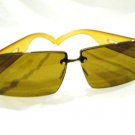 NEW PRADA RIMLESS GOLD BROWN  SUNGLASSES GREEN BROWN 100% UV  LENSES