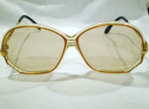 VINTAGE SUNGLASSES CAZAL MOD.159 RED CLEAR RHINESTONES MADE IN  WEST GERMANY