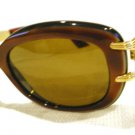 Vintage SUNGLASSES LINEA ROMA  EYEWEAR  HONEY DARK BROWN GOLD  MADE IN ITALY