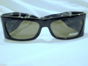 NEW  SUNGLASSES MISSONI BLACK  WIT WHITE  SPARKS 60-16-125  MADE IN ITALY