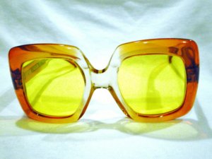 VINTAGE JACQUES ESTEREL 80'S LARGE DMC BURGUNDY ORANGE   SUNGLASSES   FRANCE