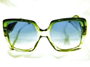VINTAGE JACQUES ESTEREL 80'S LARGE DMC LIGHT TURQUOISE  SUNGLASSES   FRANCE