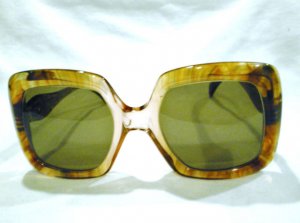 VINTAGE JACQUES ESTEREL 80'S LARGE DMC TORTOISE CLEAR SUNGLASSES MADE  FRANCE