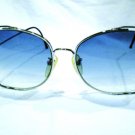 VINTAGE ELAN BUTTERFLY SUNGLASSES SILVER BLUE STAINLESS STEEL  55-18=140 UNIQUE