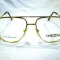 NEW  EYEGLASSES FLEX BRIDGE  AVIATOR BROWN GOLD 60-16-145 SPRING HINGES ITALY