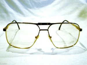 NEW  EYEGLASSES ESSENCE LARGE  AVIATOR MARBLE GREY GOLD 61-15-145 MADE IN ITALY