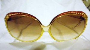 AUTHENTIC VINTAGE PIERRE LEMAN R LARGE  70'S SUNGLASSES RED AMBER FRANCE