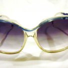 AUTHENTIC VINTAGE PIERRE LEMAN RHINESTONES  70'S SUNGLASSES BLUE CLEAR FRANCE