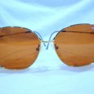 Vintage PRIMA OPTICS  Oversized Sunglasses GOLD,PEARL BLUE  58-16-133