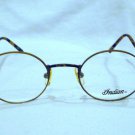 VINTAGE INDIAN ROUND EYEGLASSES ANTIQUE GOLD TORTOISE 46-22-145