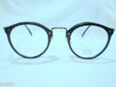 VINTAGE SIGN LANGUAGE EYEGLASSES MAT BLACK ANTIQUE SILVER HOT 48-30-145
