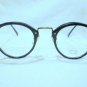 VINTAGE SIGN LANGUAGE EYEGLASSES MAT BLACK ANTIQUE SILVER HOT 48-30-145