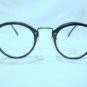 VINTAGE SIGN LANGUAGE EYEGLASSES MAT BLACK ANTIQUE SILVER HOT 48-30-145