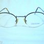 VINTAGE JONES NEW YORK RIMLESS EYEGLASSES METALLIC BLUE  SPRING HINGES