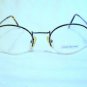 VINTAGE JONES NEW YORK RIMLESS EYEGLASSES METALLIC BLUE  SPRING HINGES