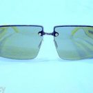 NEW PRADA RIMLESS GOLD YELLOW  SUNGLASSES MOD.SPR58 GREEN 100% UV  LENSES