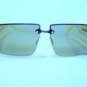 NEW PRADA RIMLESS GOLD YELLOW SUNGLASSES MOD.SPR58 GREEN 100% UV LENSES