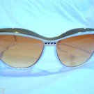 VINTAGE LEONARD SUNGLASSES PEARL GREEN GOLD WHITE UNIQUE MADE IN FRANCE