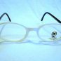 NEW OLIVER BY VALENTINO EYEGLASSES WHITE BLACK 50-19-140 MADE IN ITALY