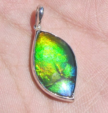 Grade A Nice Canadian Ammolite Ammonite gemstone in 925 Sterling Silver ...