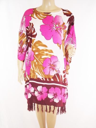 Kaftan Caftan Tunic Top Poncho Batik 5X-Hibiscus P098