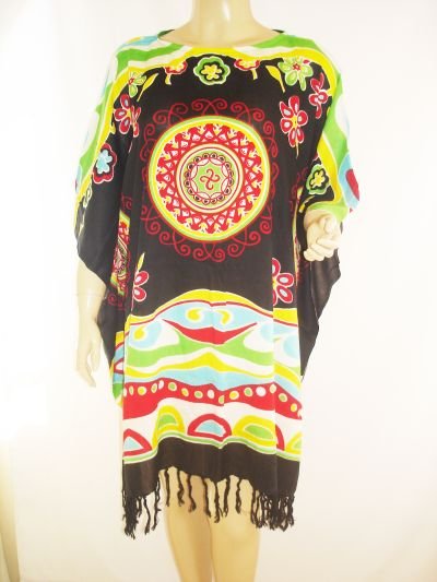 Kaftan Caftan Tunic Top Poncho Batik 5X-Abstract P102